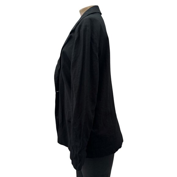 Treasure & Bond Single Breasted Blazer Jacket Black Linen Blend Oversized Size S - Picture 10 of 16